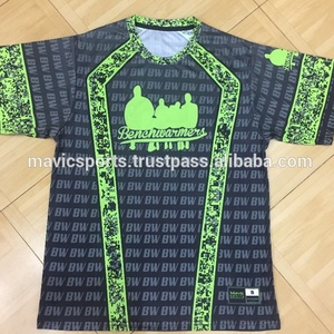 เสื้อซอฟต์บอลแบบซับลิเมชั่น แขนสั้น ติดกระดุมด้านหน้า ระบายอากาศได้ดี ผลิตจากโพลีเอสเตอร์ สำหรับผู้ใหญ่ - Product Image 1