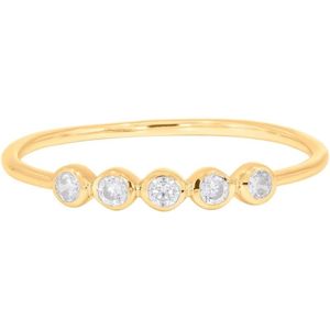 KEEVA JEWELS Bague en or massif à cinq pierres 0.18Ct FG/VS Set Bezel Round Lab Grown Diamond Fine Jewelry - Product Image 1