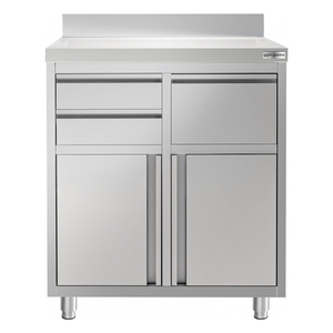 Commercial Stainless Steel Coffee Table with Storage Cabinet & Drawers for Hotel & Restaurant - Product Image 4