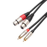 Câble audio RCA double de 1 mètre, 2 mètres, 3 mètres, pour console de mixage double cassette, amplificateur HIFI, Lotus vers audio entièrement équilibré