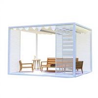 Pavillon Diding - Structure en plastique/bois/aluminium personnalisable, durable, écologique, imprimée par sublimation