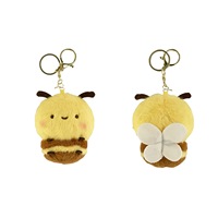 Porte-clés Abeille en Peluche Jaune Doux et Mignon - Anneau Porte-clés Abeille Cartoon Moelleux pour Sacs, Sacs à Dos et Clés de Voiture - Cadeau Kawaii pour Filles et Enfants