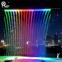 Water Crown 2026 Rideau d'eau numérique programmable DMX512 RGB LED en acier inoxydable de haute qualité, taille personnalisée