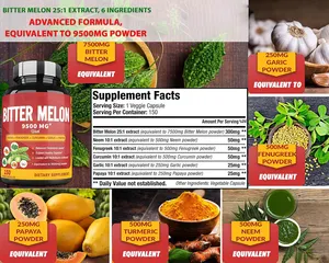 OEM Etiqueta Privada producto de cuidado de la salud Extracto de melón amargo píldoras suplemento alimenticio Cápsula de melón amargo