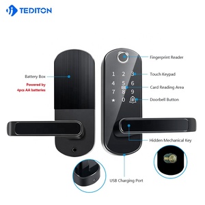 Tediton Kunci Pintu Pintar WIFI Aplikasi Tuya, Gagang Kunci Pintu Pintar Sidik Jari <span class=keywords><strong>Digital</strong></span> - Product Image 4