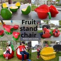 Chaises et tabourets de loisirs en fibre de verre en forme de fruits, sculpture pour les jardins d'enfants et les centres commerciaux - Décoration extérieure, thème végétal fait main