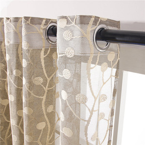 Di alta Qualità di Stile Europeo Oro 54x84 Faux Lino Ricamato tenda di Finestra del Soggiorno Tende Trasparenti - Product Image 2