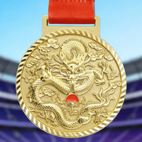 Médaille de récompense en alliage de zinc avec logo personnalisé d'usine et ruban pour événements sportifs de course à pied