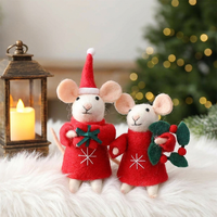 Ornement de souris en feutre de laine fait main, pendentif pour arbre de Noël, cadeau de Noël, accessoire de décoration de scène festive