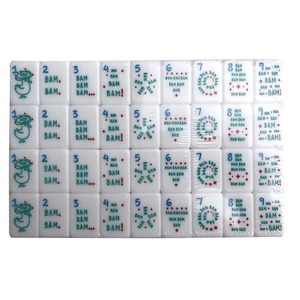 Jeu de Mahjong Américain 160 Pièces, Design Cartoon Adorable, Tuiles en Acrylique Blanc, Portable pour Voyage, Divertissement à Domicile et Fêtes, Jeu de Société - Product Image 2