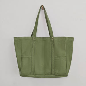 Sac Cabas en Toile Écologique pour Femme, Grande Capacité, à Chaîne, Porté Épaule, pour Maman et Shopping, Logo Personnalisable, Réutilisable, en Coton - Product Image 1