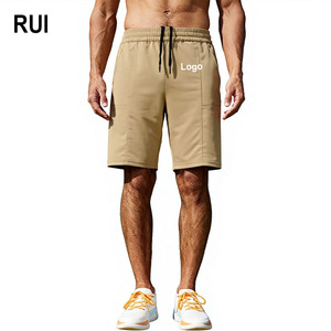 RUIQUWIN Summer Men's Sporty Quick Dry Breathable High Waist Regular Fit <b>Thin</b> Casual Beach Sports Shorts Solid Color Fitness - Product Image 1