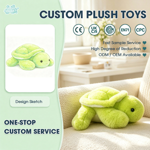 Schattig limoengroen schildpad knuffeldier, pluizig knuffeldier, zacht reptielenpopje met gesegmenteerde schaal, cadeau voor kinderen, op maat gemaakt - Product Image 1
