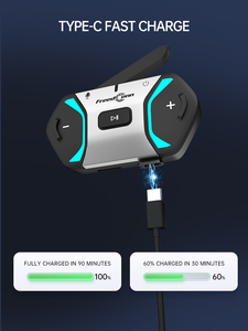 Freedconn Xe Máy Mũ Bảo Hiểm Bluetooth Miễn Phí + Lưới 2.0 2000 Mét 256 Tai Nghe Tay Đua Tai Nghe Nhà Máy Ban Đầu Không Thấm Nước - Product Image 4