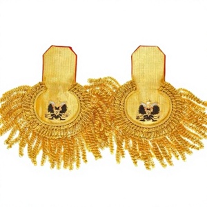 Hombreras de fieltro no tejido bordadas con detalles vintage en oro 3D para uniforme de gala de oficiales de la Guardia Naval Rusa - Product Image 1