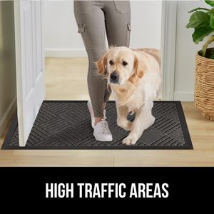 Tapis de porte tricoté 100 % imperméable toutes saisons WeatherMAX, conçu aux États-Unis, en caoutchouc naturel, résistant aux taches et à la décoloration, profil bas - Product Image 6