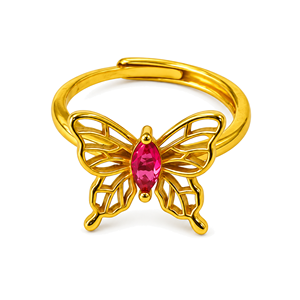 Anillo de Cóctel Chapado en Oro Vintage con Bisel Ovalado de Rubí Natural, Joyería Unisex para Boda o Compromiso - Product Image 1