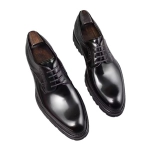 Zapatos de Trabajo de Cuero Genuino, Nuevos, Retro, con Punta Redonda, Diseño de Bloques de Color, con Cordones, Ligeros, Transpirables y Antideslizantes, de Fábrica - Product Image 2