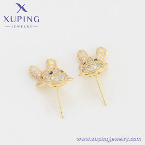 BLE-2169 و Xuping موضة 2022 الجملة غرامة مجوهرات الأطفال حزب مجوهرات الاصطناعية تشيكوسلوفاكيا 3A + 14K الذهب اللون قرط الاذن المرصع - Product Image 5