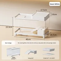 Réservoir d'élevage pour hermit crabs, en plastique, éco-responsable, avec couvercle, boîte pour reptiles, plateforme d'escalade, drainage inférieur, réservoir pour tortues
