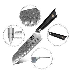 <span class=keywords><strong>SHAN</strong></span> <span class=keywords><strong>ZU</strong></span> <span class=keywords><strong>Couteau</strong></span> <span class=keywords><strong>Santoku</strong></span> 7 "Série GYO Noyau en acier damas japonais Lame damas forgée Couteaux <span class=keywords><strong>Santoku</strong></span> de cuisine avec boîte-cadeau - Product Image 3