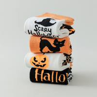 Vente en gros de chaussettes fantaisie d'Halloween en coton et élasthanne respirant, confortable et doux, différents styles, logo personnalisé