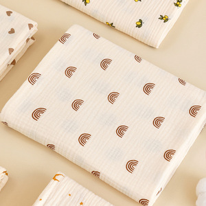 Serviette <span class=keywords><strong>de</strong></span> bain plissée en <span class=keywords><strong>coton</strong></span> <span class=keywords><strong>de</strong></span> couleur unie, double couche, en <span class=keywords><strong>gaze</strong></span> douce, couverture d'emmaillotage d'été pour nouveau-né - Product Image 1