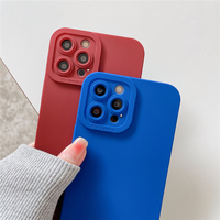 Étui en Silicone mince et coloré pour iPhone 14 13 12 Mini 11 Pro Max 8 Plus S XR XS SE 2022 housse de Protection en bonbon mat pour appareil photo