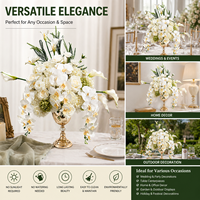 Roses en soie au toucher naturel réaliste avec tiges - Fleurs artificielles faites à la main pour les mariages, les événements, la décoration de la maison