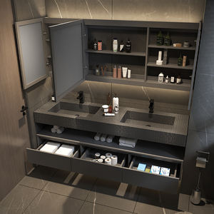 <span class=keywords><strong>Meuble</strong></span> <span class=keywords><strong>de</strong></span> <span class=keywords><strong>salle</strong></span> <span class=keywords><strong>de</strong></span> <span class=keywords><strong>bain</strong></span> moderne et <span class=keywords><strong>simple</strong></span> <span class=keywords><strong>de</strong></span> luxe léger, tout-en-un, en bois massif, avec lavabo et table à laver - Product Image 3