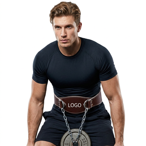 New Arrival Heavy Duty Leather Weightlifting <b>Belt</b> with Strong Steel <b>Chain</b> for Body Building and Unisex Sports & Fitness Training - Product Image 1
