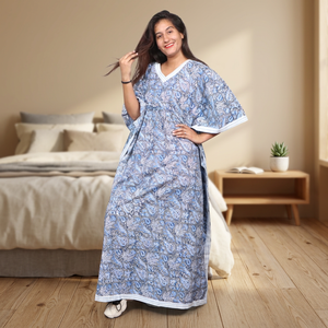 Caftán Maxi Holgado con Cuello en V, 100% Algodón, Estampado Paisley, Vestido de Noche para Mujer Africana, Vestidos Étnicos, Vestidos Caftán - Product Image 2