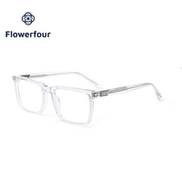 Lunettes de vue unisexes carrées à monture intégrale en acétate, style rétro, en stock, pour adultes
