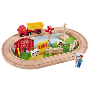 Jeux à jouer <span class=keywords><strong>Train</strong></span> <span class=keywords><strong>en</strong></span> <span class=keywords><strong>bois</strong></span> Farm Track Toys Educational DIY Toy Set For Kids 22pcs Railway Set - Product Image 2