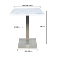 Meilleure vente de table à manger carrée en acier inoxydable de haute qualité, meubles en métal de style moderne pour la maison ou l'hôtel