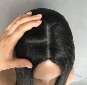 Topper de base en soie de couleur naturelle, 100% <span class=keywords><strong>cheveux</strong></span> humains pour une couverture parfaite. - Product Image 6