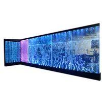 Cortina de água colorida de led, luzes personalizadas, bolhas de ar, cortina de água acrílica transparente de parede