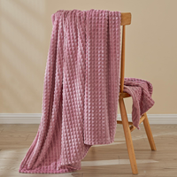 Vente en gros de couvertures en flanelle jacquard tricotée 100% polyester écologiques personnalisées, douces et confortables, design 3D, toutes saisons, option en vrac