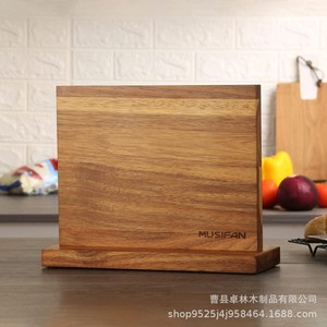 Portacuchillos de madera de doble cara para cocina, soporte magnético de madera maciza para cuchillos de chef, estante para cuchillos - Product Image 2