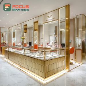 Luxury Jewelry Retail Display System Tempered Glass Panel Mall Counter Display Counter - Product Image 1
