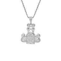 Pendentif porte-monnaie en forme d'animal, collier en laiton et zircon pour couple, homme et femme.