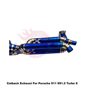 Sistema de Escape Catback Recto Vortex Blue Titanium para Porsche 911 991.2 Turbo S 3.8T Flat-6 2016-2019, Kits de Ajuste Directo - Product Image 5
