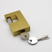 Cadenas rectangulaire en laiton massif haute sécurité anti-coupure et antivol 60 mm