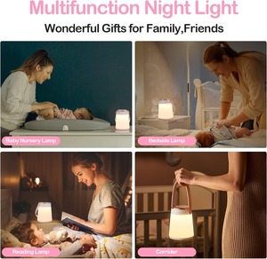 Rechargeable 3D Moon <b>LED</b> <b>Night</b> <b>Light</b> ABS Lamp for Kids Bedroom USB Charging Multicolored Touch Control Middle Size Modern - Product Image 6
