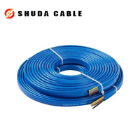 3-adriges Kupfer-Tauchpumpenkabel, IP68 wasserdicht, PVC-Flachkabel, blau, Niederspannung 500V, 1 AWG