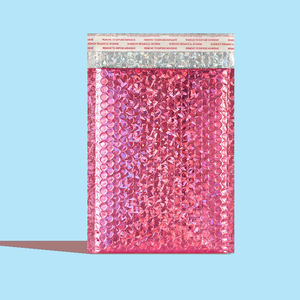Thickened Colorful Silvery Laser Coating Non-Toxic 0.5 Mil Thick Silk Screen Printed Bubble Bag 25X30+4CM Air Express Beauty Bag - Product Image 2