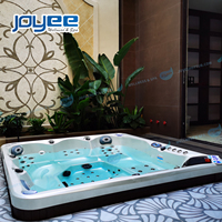 JOYEE Vente chaude acrylique spa 2 chaises longues 3 sièges famille 72pcs jets hydro bain à remous spa bain à remous extérieur
