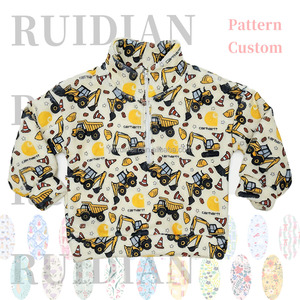 <span class=keywords><strong>Sweat</strong></span>-shirt à demi-zip vintage pour garçons, doublé polaire doux, imprimé personnalisé, collection Hiver 2026 – Motif camouflage Sunday - Product Image 2