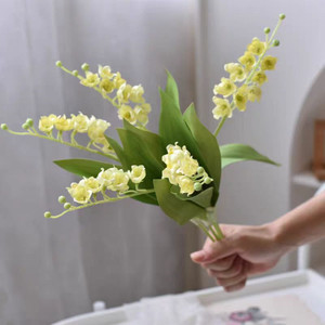Bouquet de fleurs artificielles en soie de lys du val de la vallée Xinlei, fait main, pour la décoration de la maison et les accessoires de mariage - Product Image 4