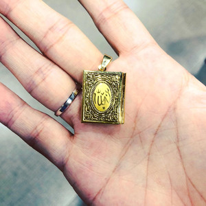 BMZ Nouveauté Pendentif Allah pour <span class=keywords><strong>photo</strong></span>, <span class=keywords><strong>Islam</strong></span>, 3*2cm, pendentif Allah plaqué or - Product Image 2